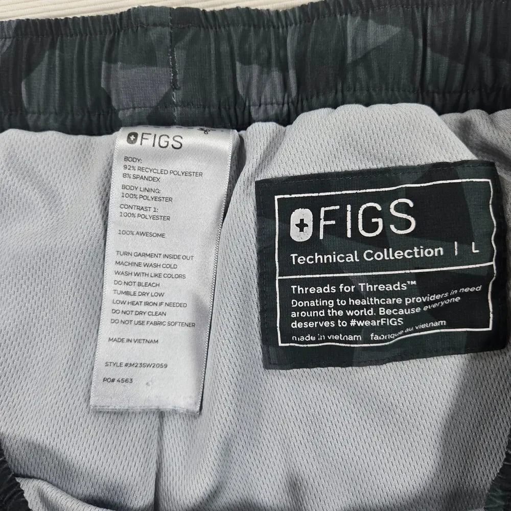 Figs Tansen Jogger Scrub Pants Limited Edition Geometric Bonsai Camo Size Large